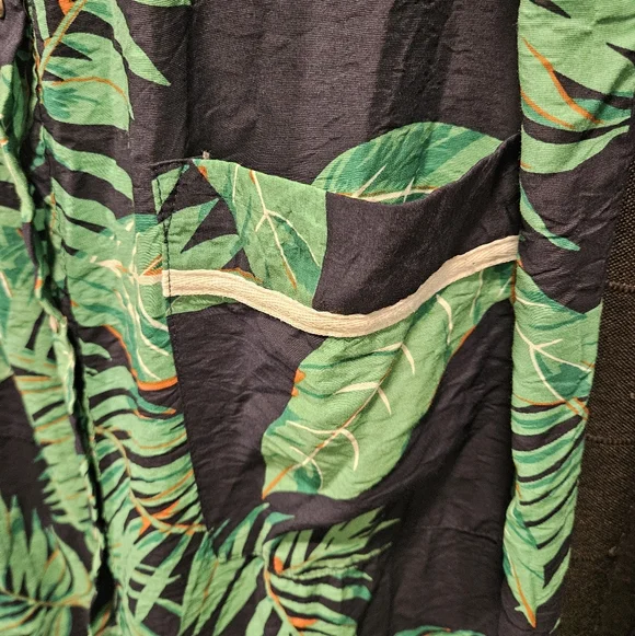 Ekouaer Tropical Palm Leaf Snap-Front House Dress/mumu - Size M - Picture 6 of 7